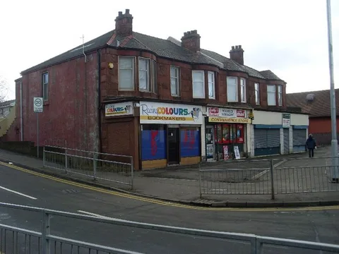 Tenement and shops on Woodside Street, Coatbridge